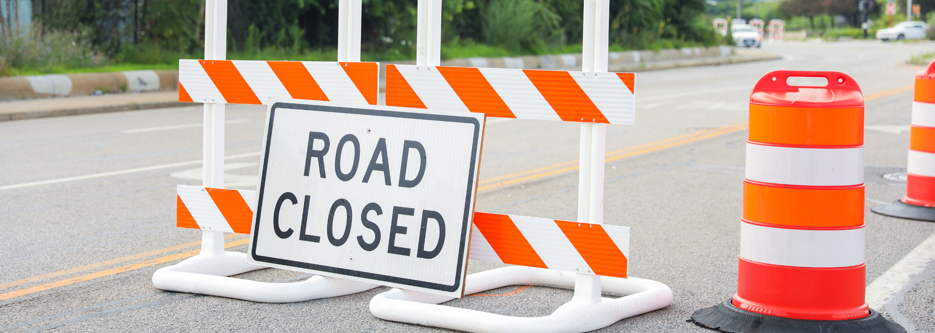 Picture of a road block. 