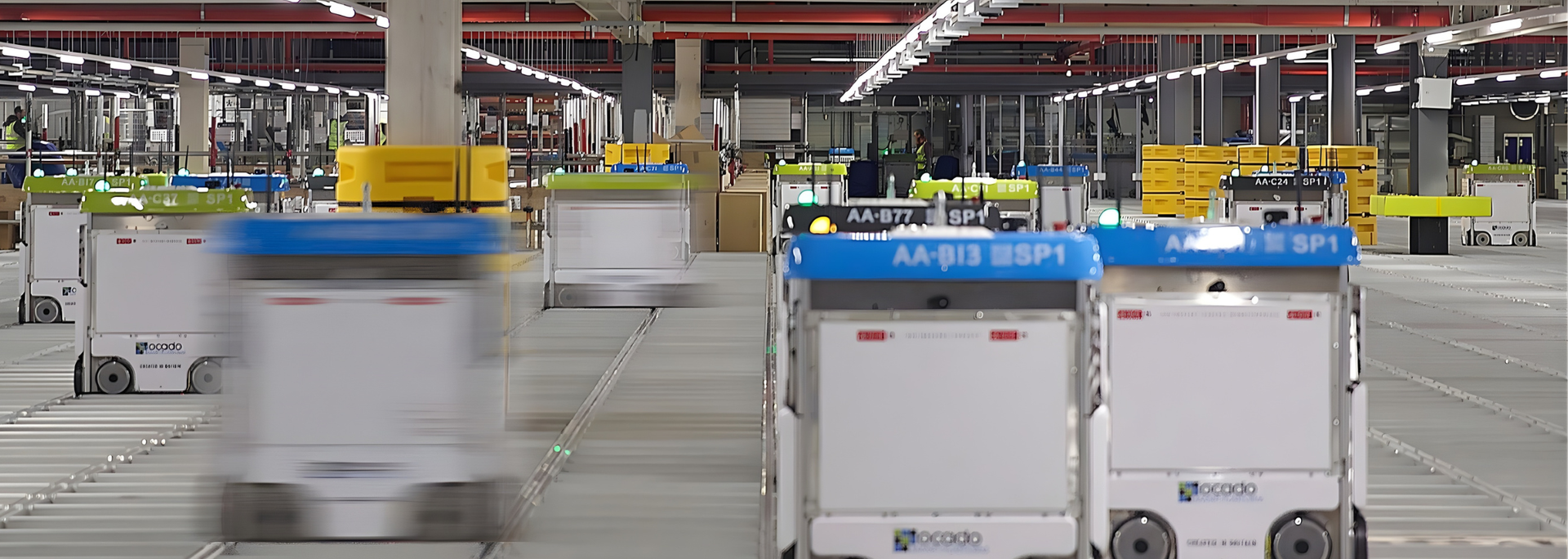 Picture of a automated warehouse. 