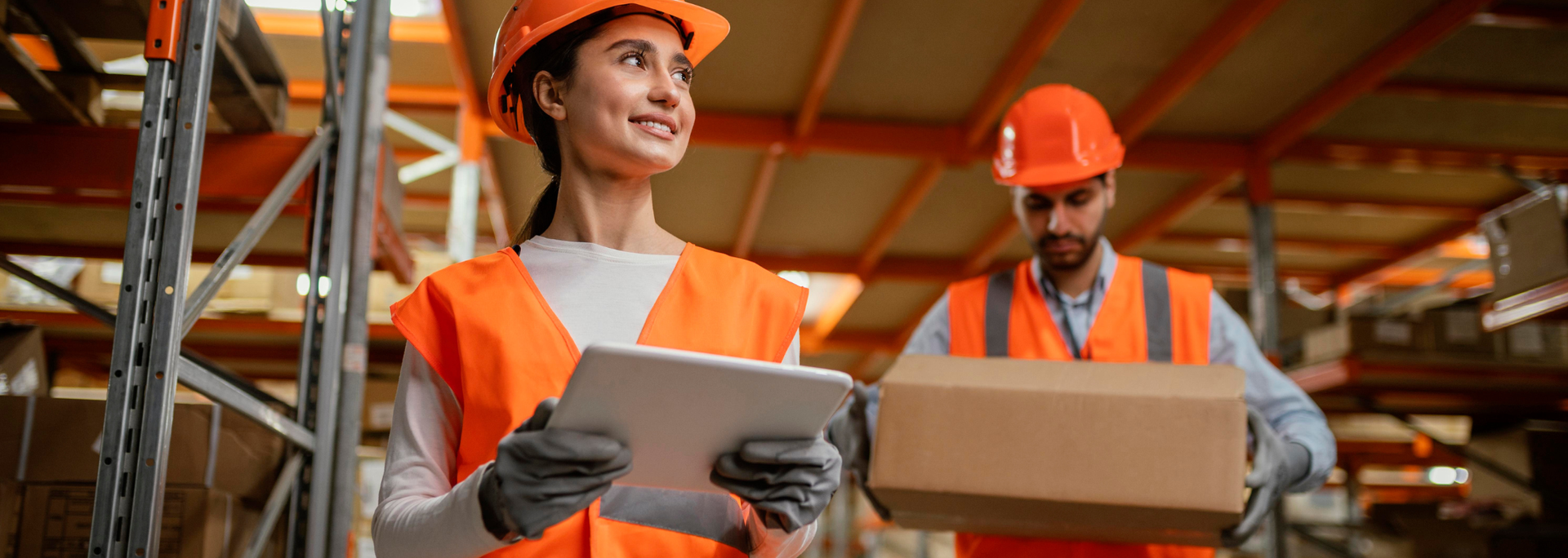 Picture of workers in a warehouse. 