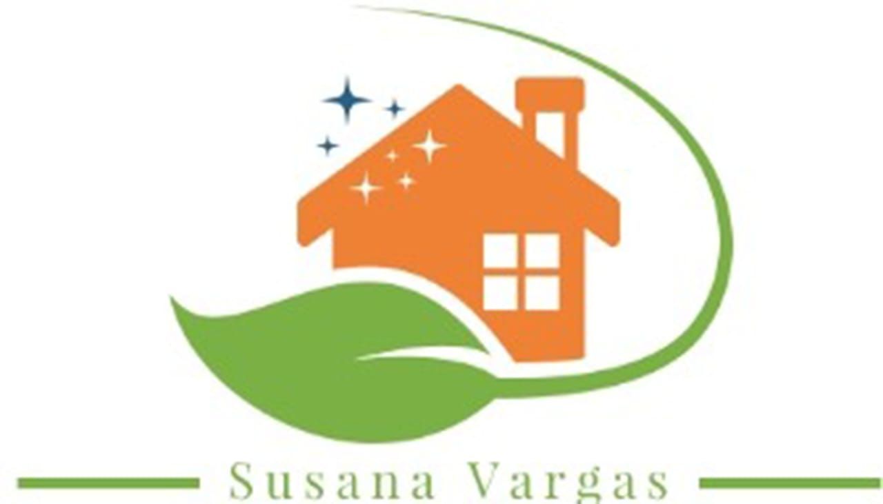 A logo for susana vargas shows an orange house and a green leaf