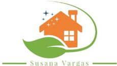 A logo for susana vargas shows an orange house and a green leaf