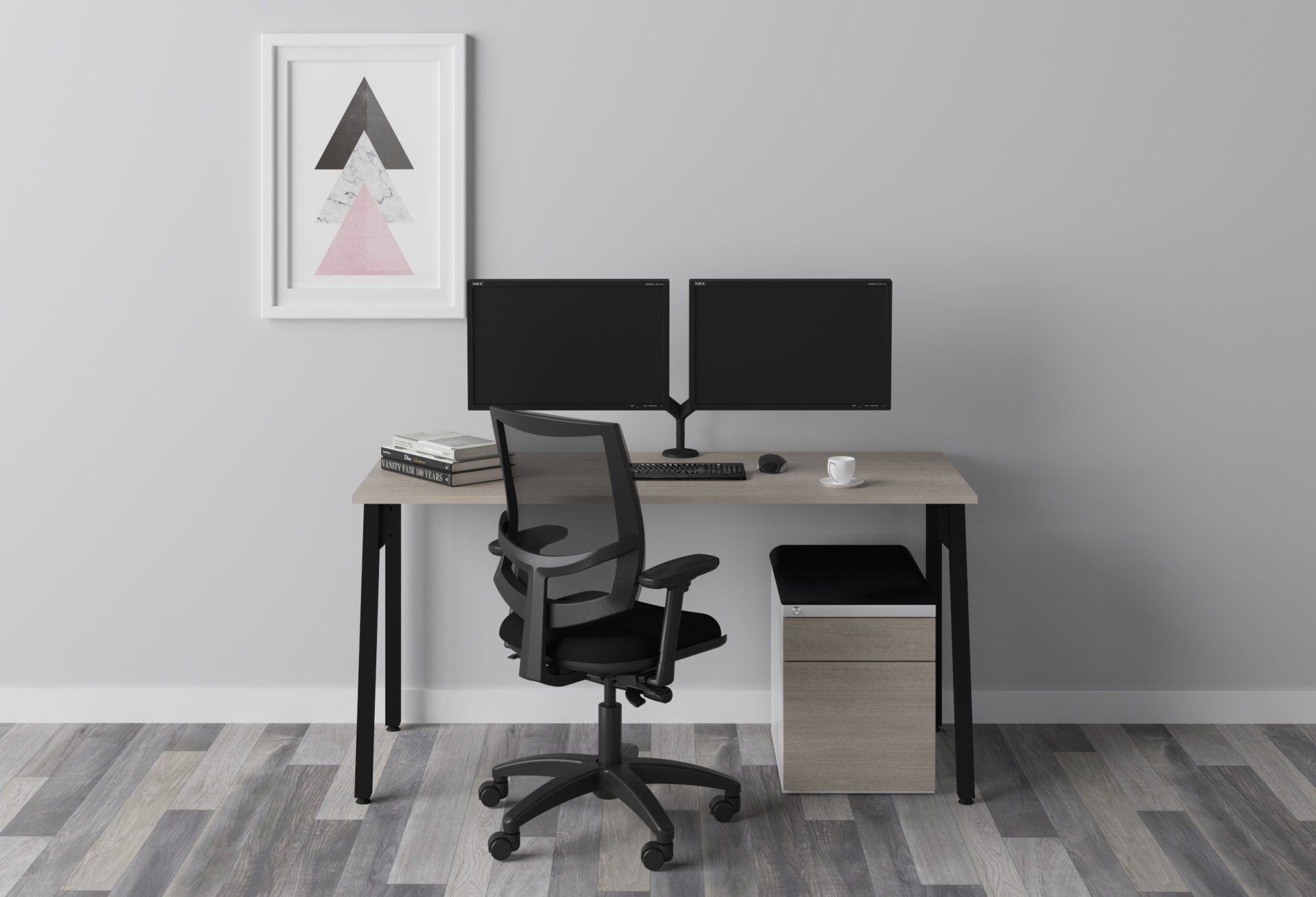 silla y escritorio para home office