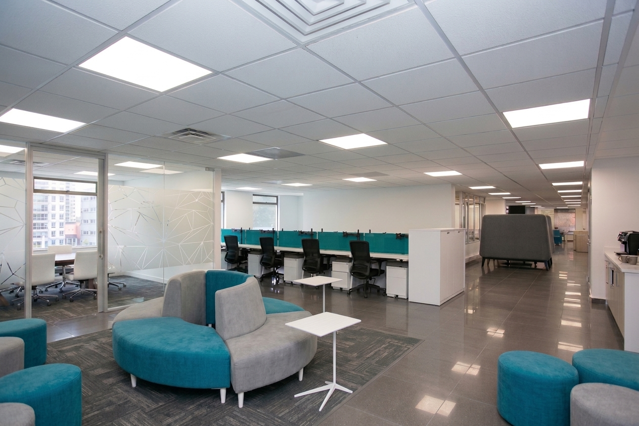 diseño interior corporativo en recepción empresarial