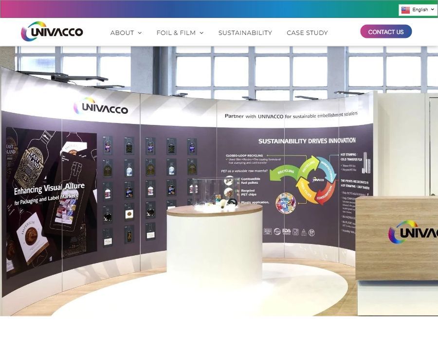 顯示展位的 univacco 網站螢幕截圖。