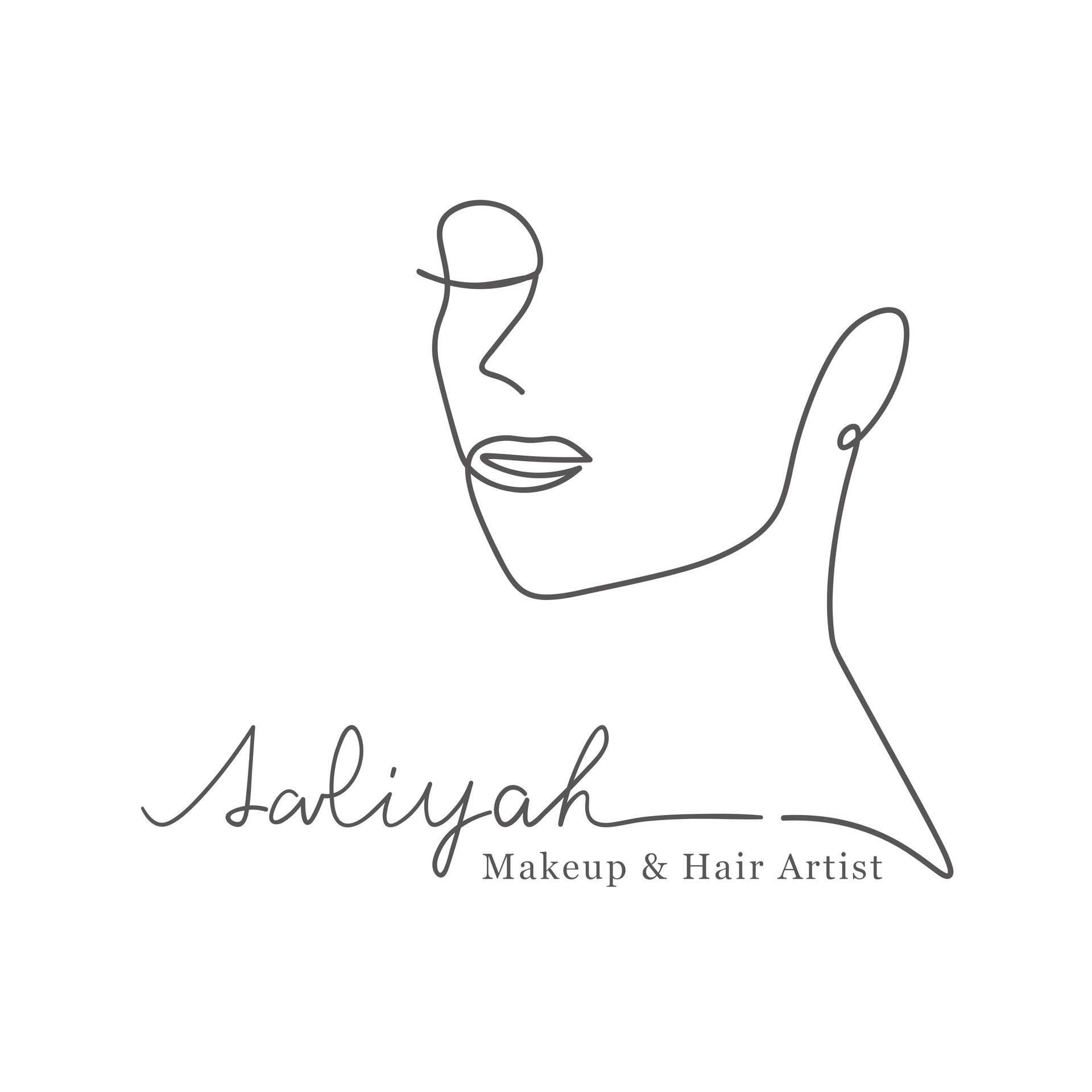 為化妝和髮型師繪製的女性臉部線條圖。