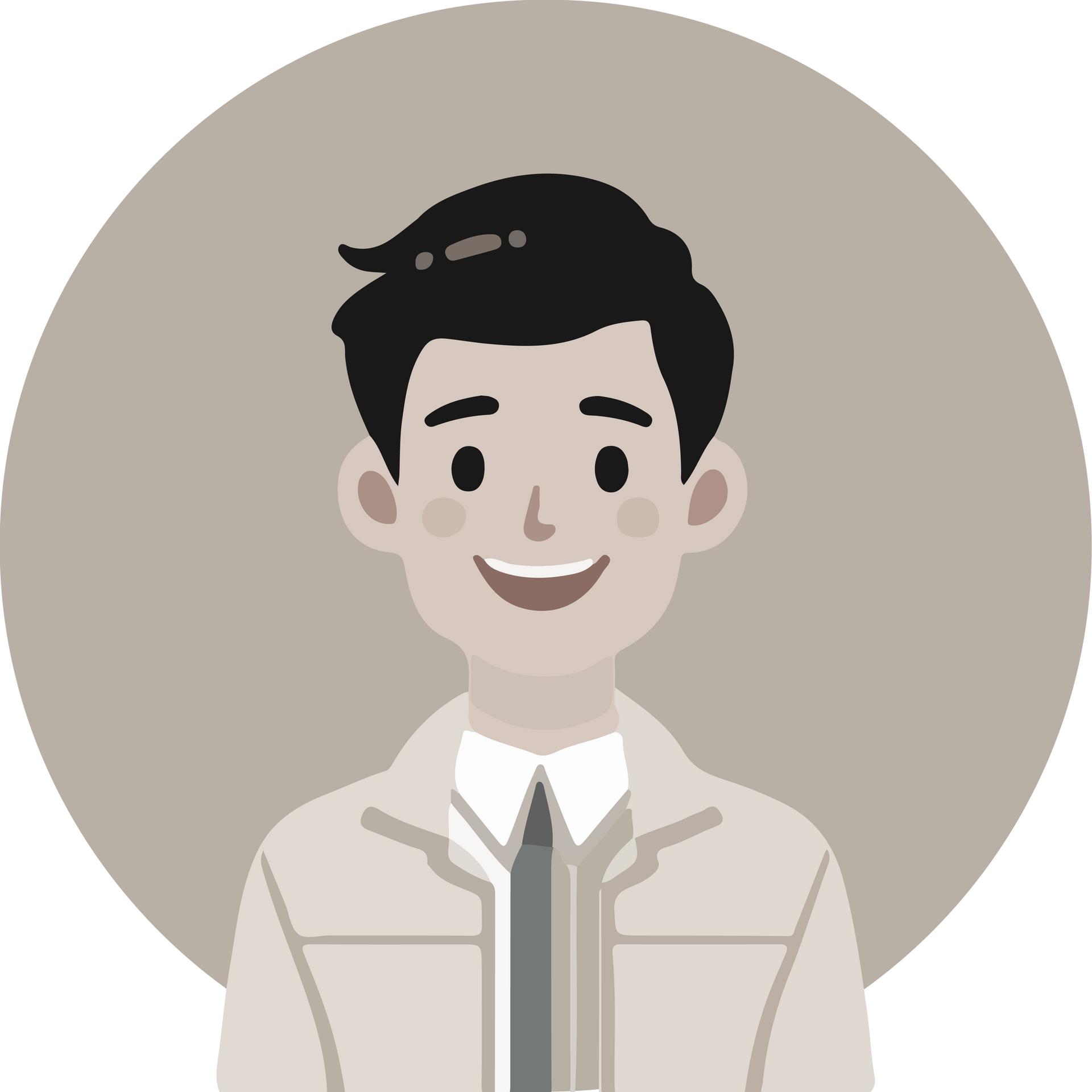 一張黑白照片,照片上是一位戴著掛繩、微笑的女人。