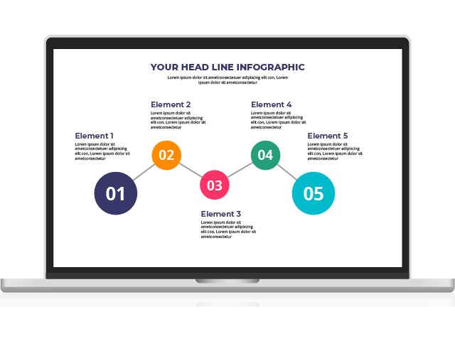 一台筆記型電腦正在螢幕上顯示資訊圖。