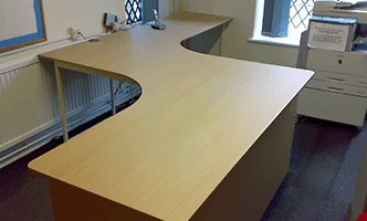 office table installed