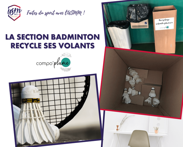 Compo'plume recycle les volants de badminton – Ecolosport
