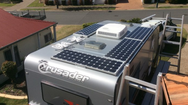 Solar Panels On Top Of Caravan — A-Lect Auto Electrical & Air Conditioning In Garbutt QLD
