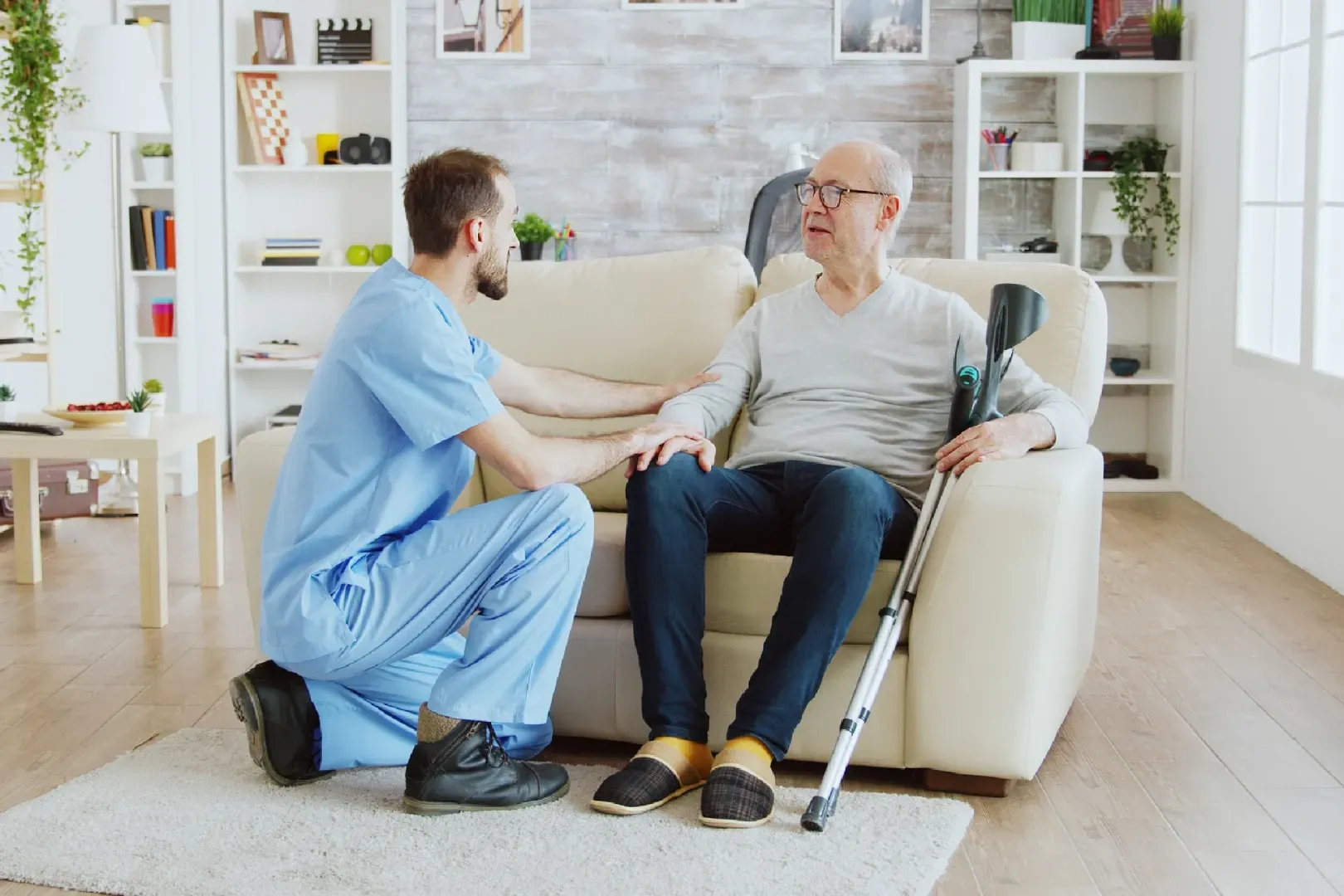 male nurse with senior man