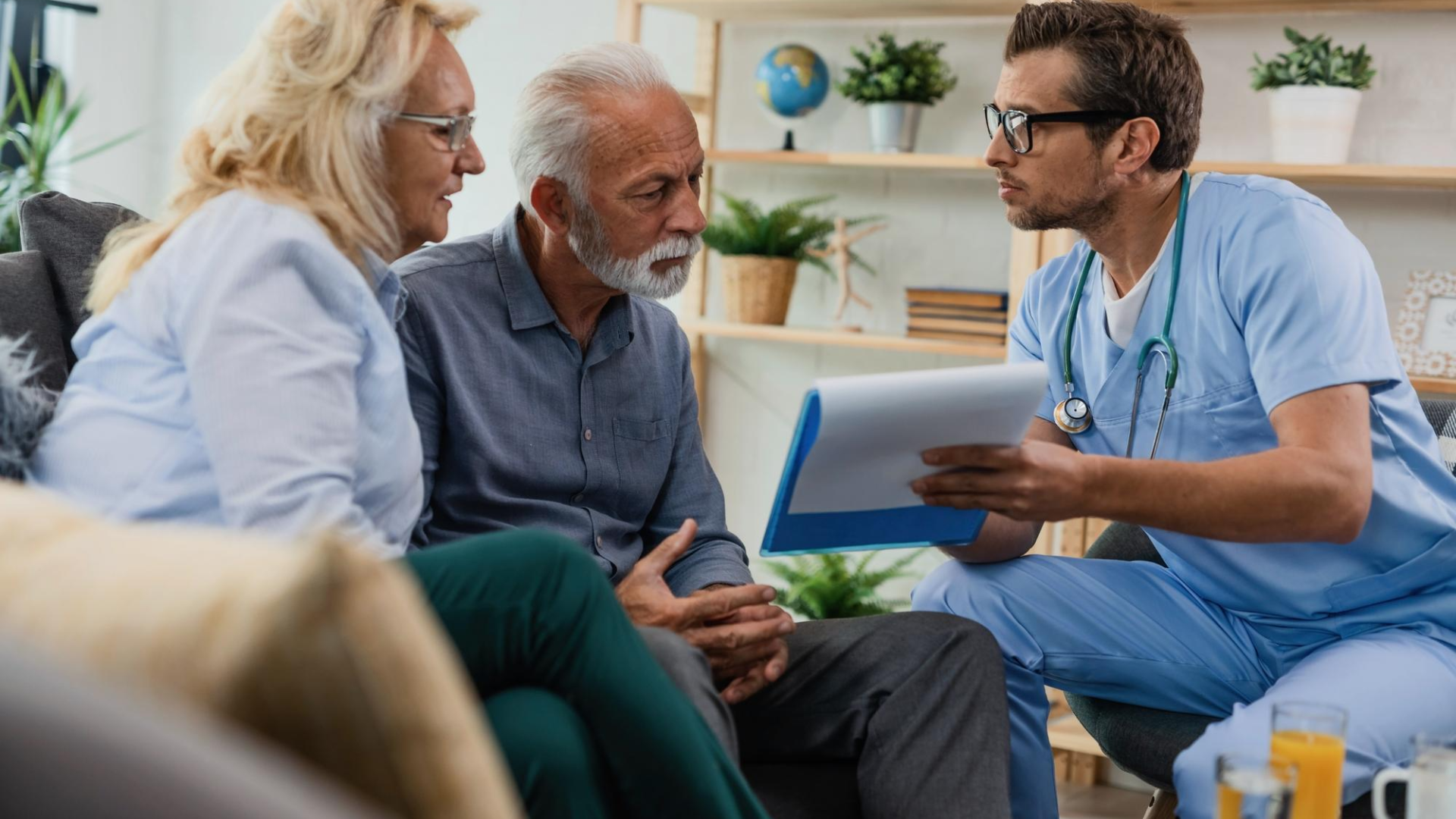 healthcare staff with patients