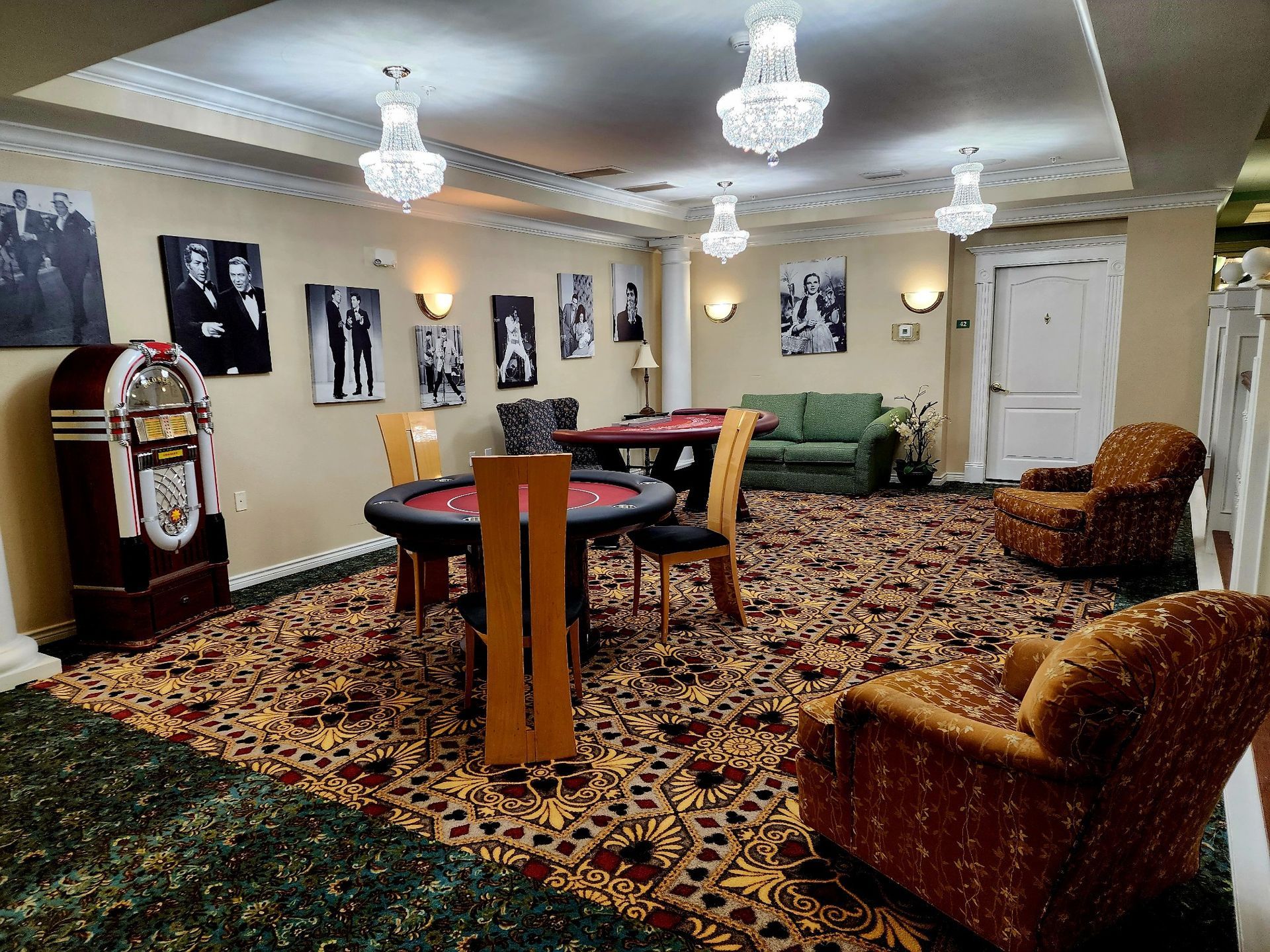 A group of elderly people are sitting at a table eating food.