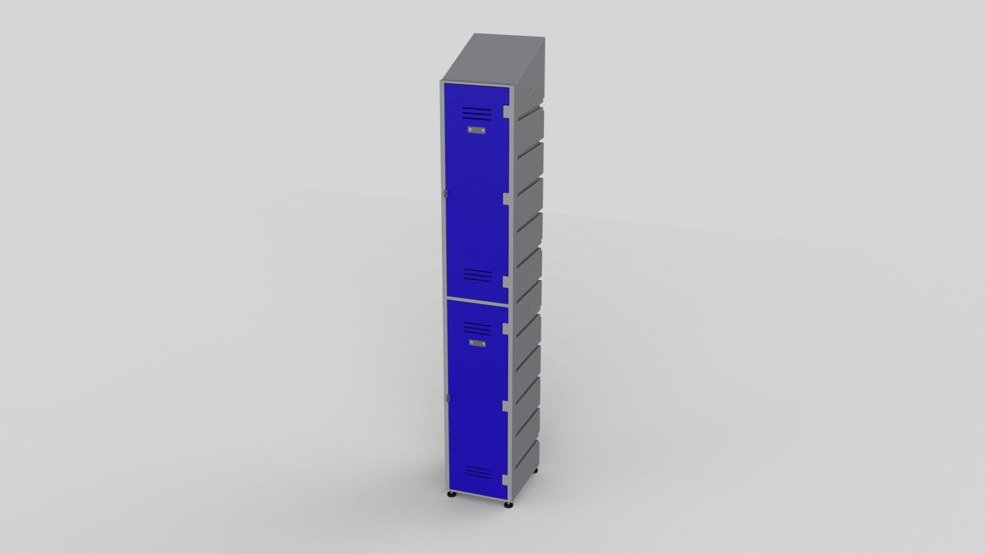 2 Tier Plastic Locker | Slant Top Solid