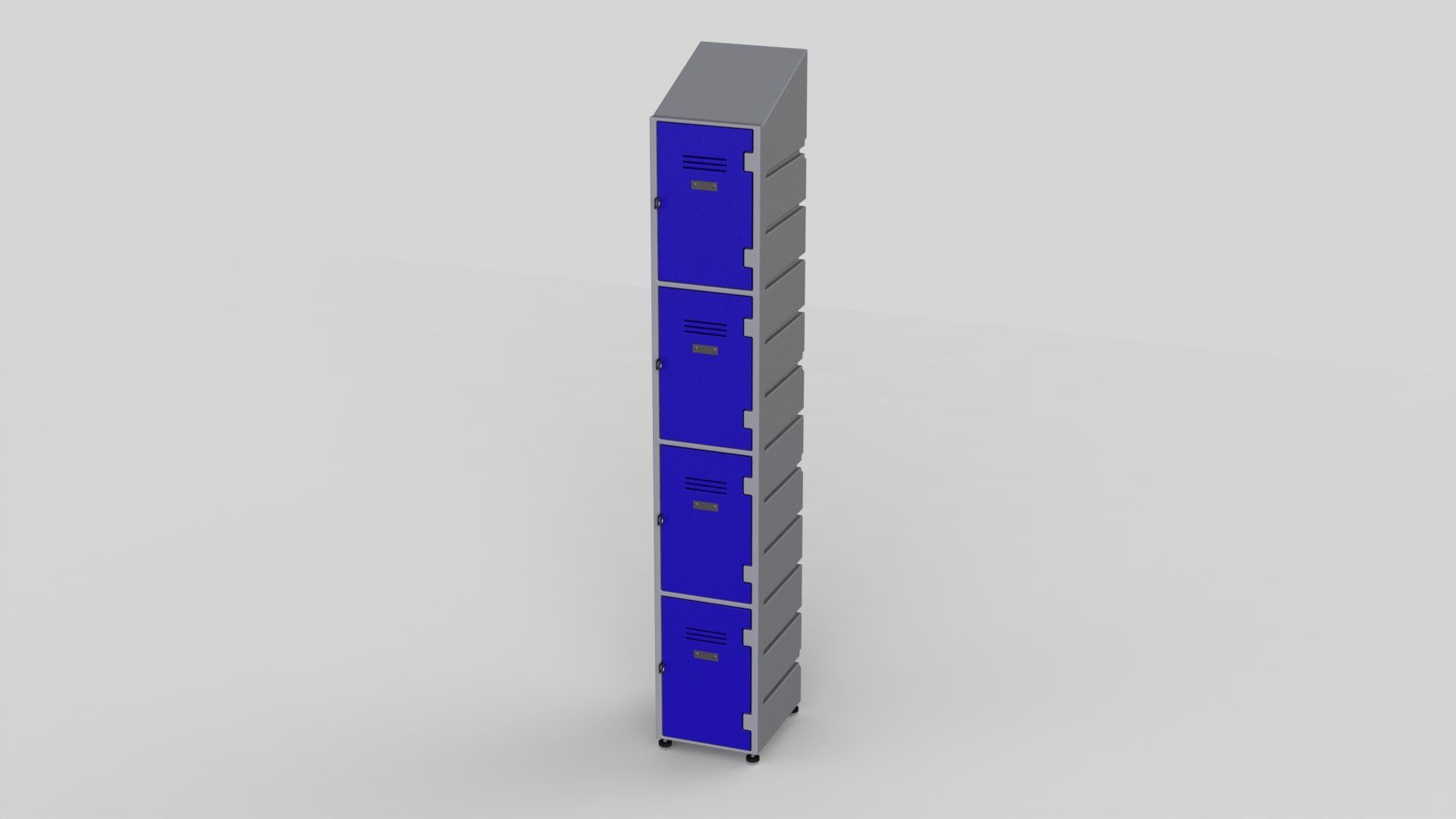 4 Tier Plastic Locker | Slant Top Solid