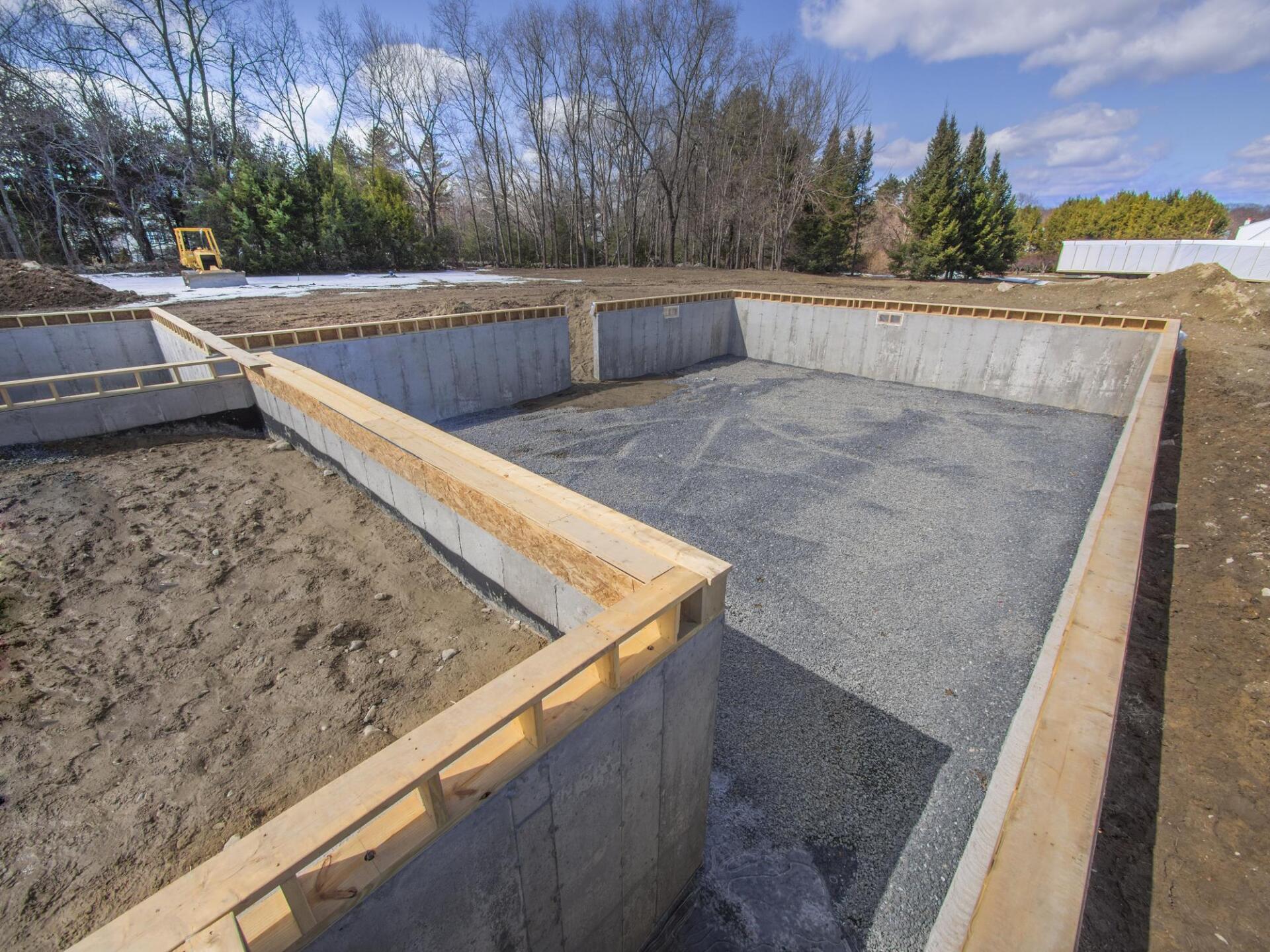 a newly work concrete foundation
