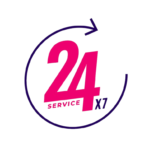 A logo that says 24 service x7 on it