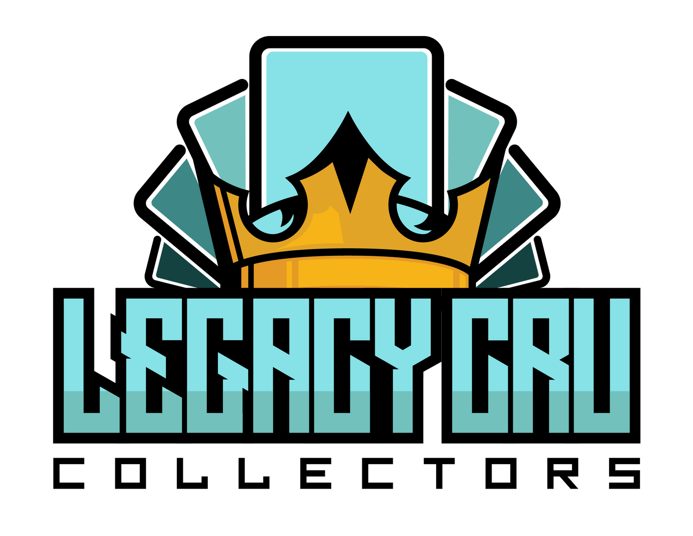 Logo for Legacy Cru Collectors: a crown above playing cards and the text