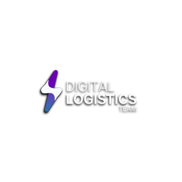 A digital logistics team logo with a lightning bolt on a white background.