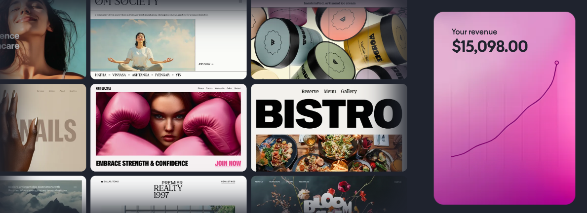 A collage of images with the word bistro in the middle