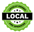 Green badge logo reading “LOCAL” with “locally owned and operated” around the edge.