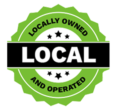 Green badge logo reading “LOCAL” with “locally owned and operated” around the edge.