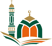 A mosque with a minaret and a crescent moon on top of a book.