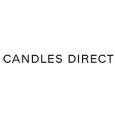 The logo for candles direct is a black and white logo on a white background.