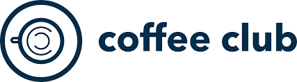 A logo for a coffee club with a circle in the middle.