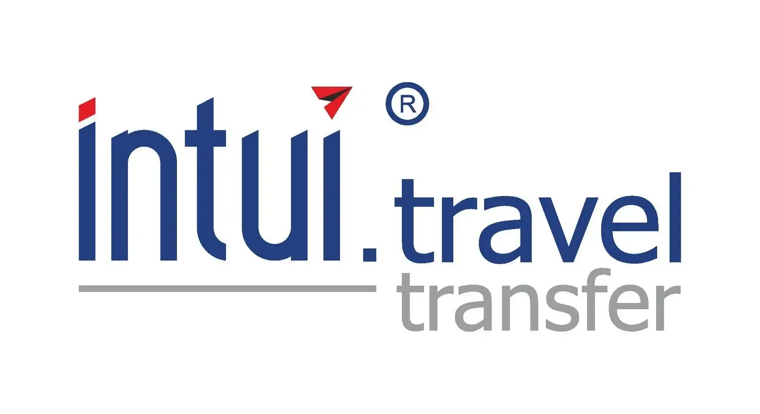 The logo for intuitive travel transfer is blue and white.