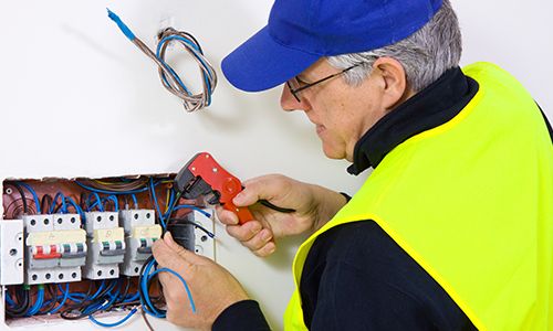 Electrician providing wiring service in Mystic, CT