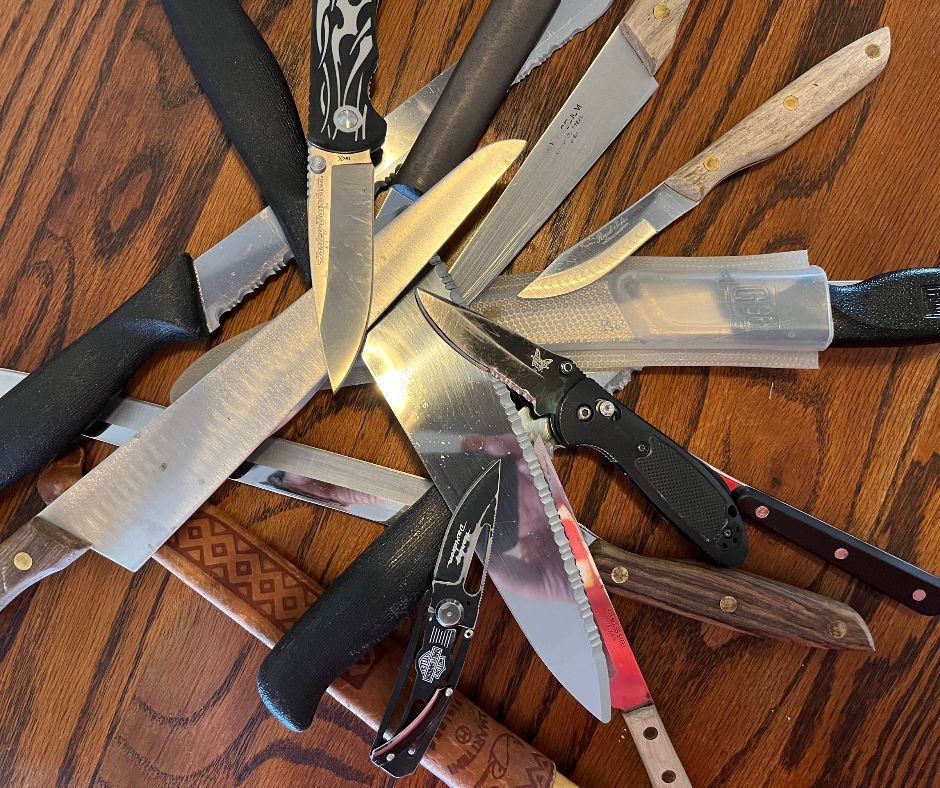 Knives of all types.