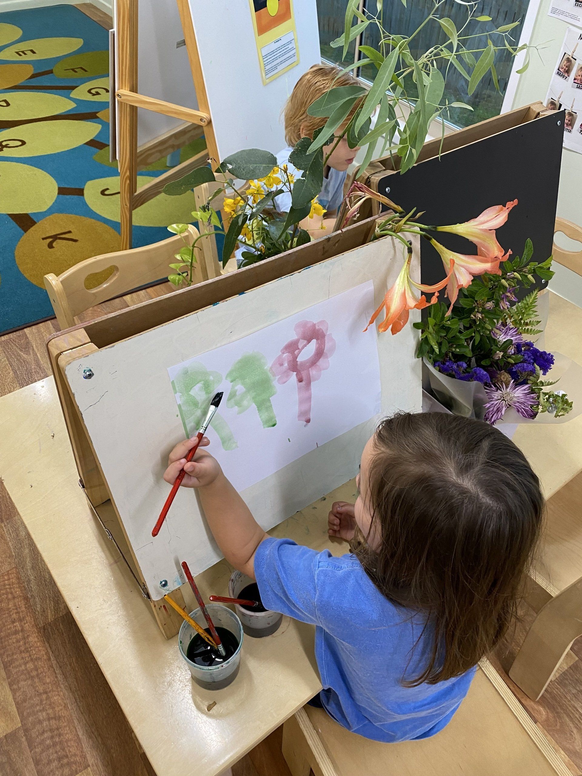 Pre-Kindy Girl Painting Using Water Colour — Emu Park, QLD — Coastal Kids
