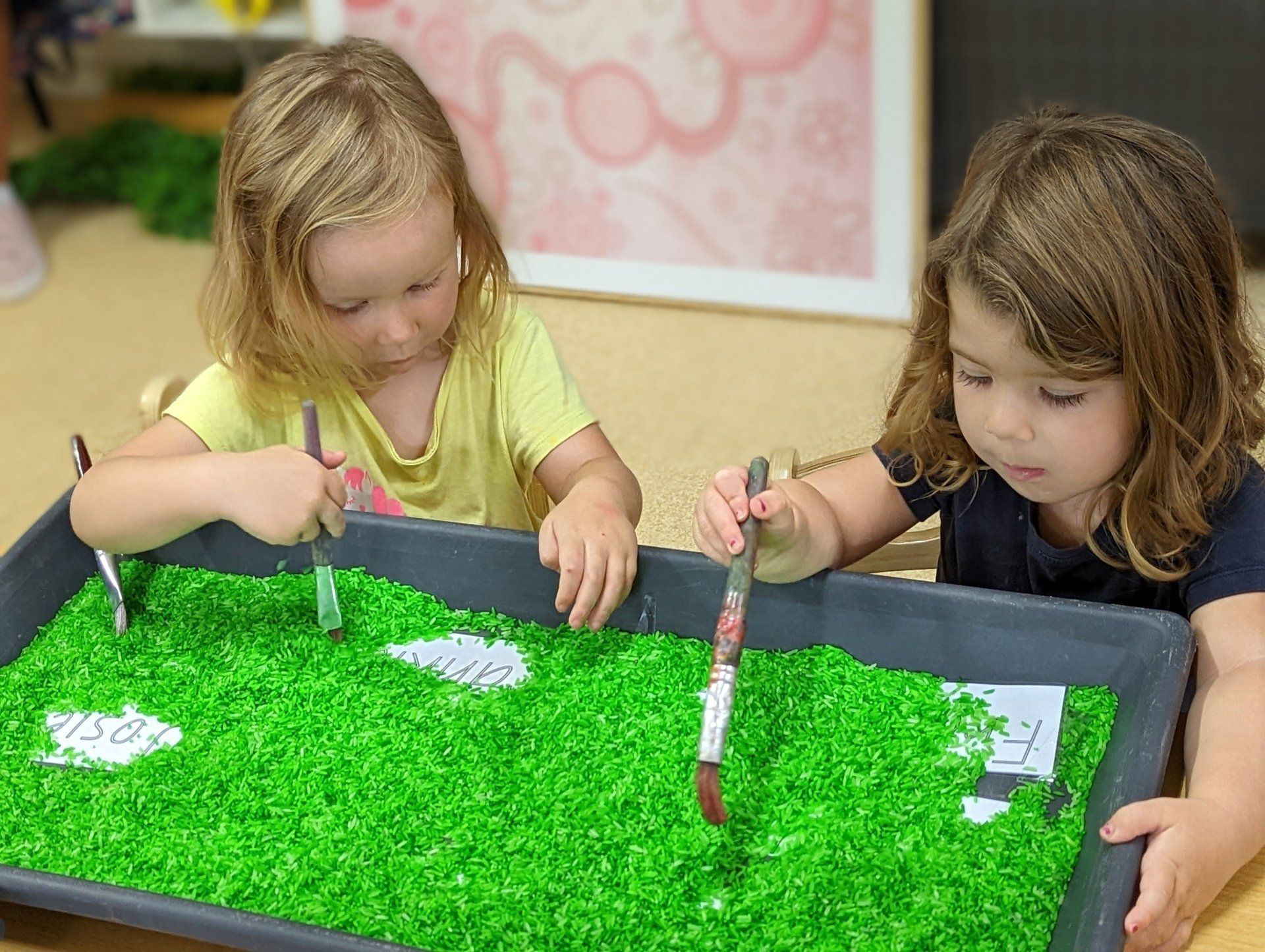 Cute Little Girls Holding Brush — Emu Park, QLD — Coastal Kids