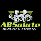 The logo for absolute health and fitness shows a man and a woman lifting weights.