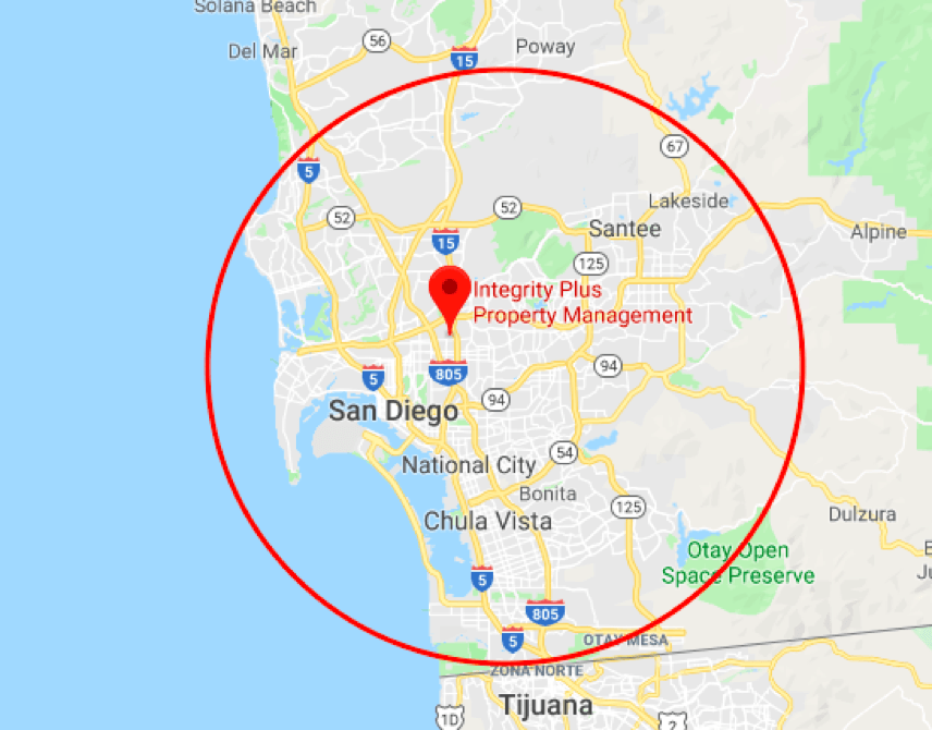 Map of Areas Covered in San Diego