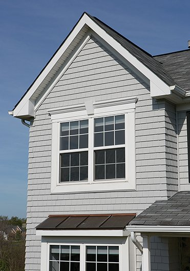 New Vinyl Windows and Siding: Fascia, Rake Board, Soffit, Vinyl Cedar Siding, Vinyl Windows, Window Trim
