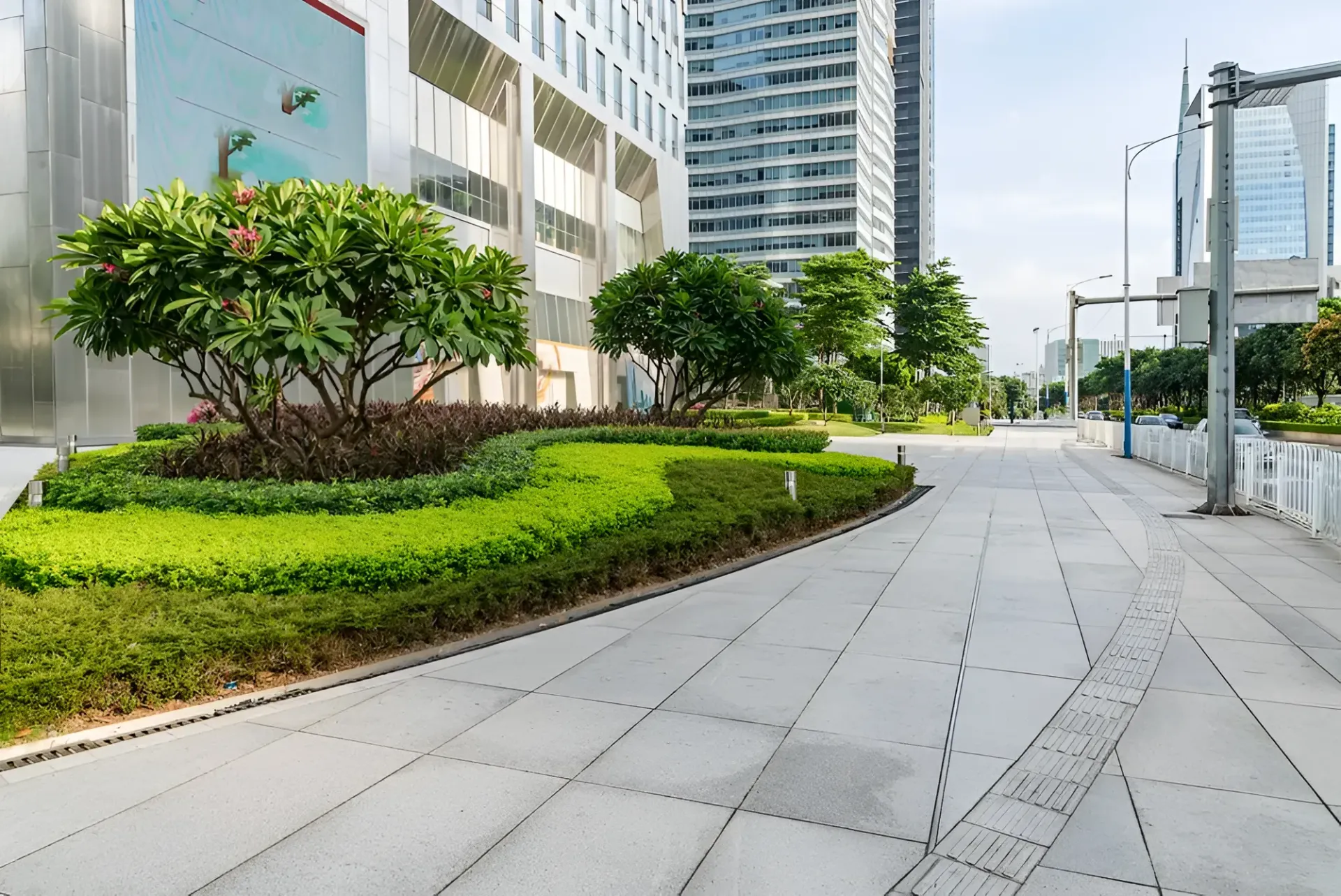 Paved Walkway With Manicured Landscaping — Garden City Slashing in Highfields, QLD
