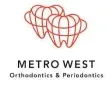 Metro West Orthodontics & Pediatric Dentistry logo with coral abstract lines on white background