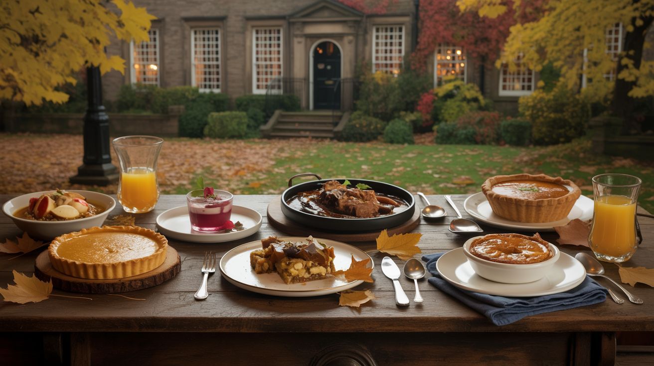 Seasonal autumn foods in York featuring traditional Yorkshire dishes