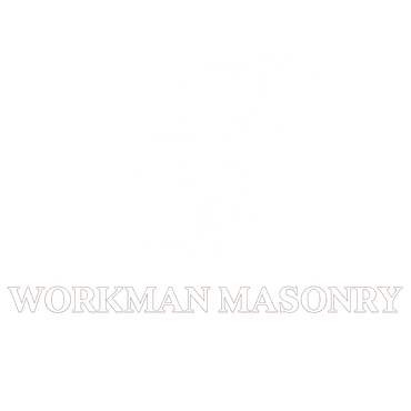 A white background with the words `` workman masonry '' written on it.