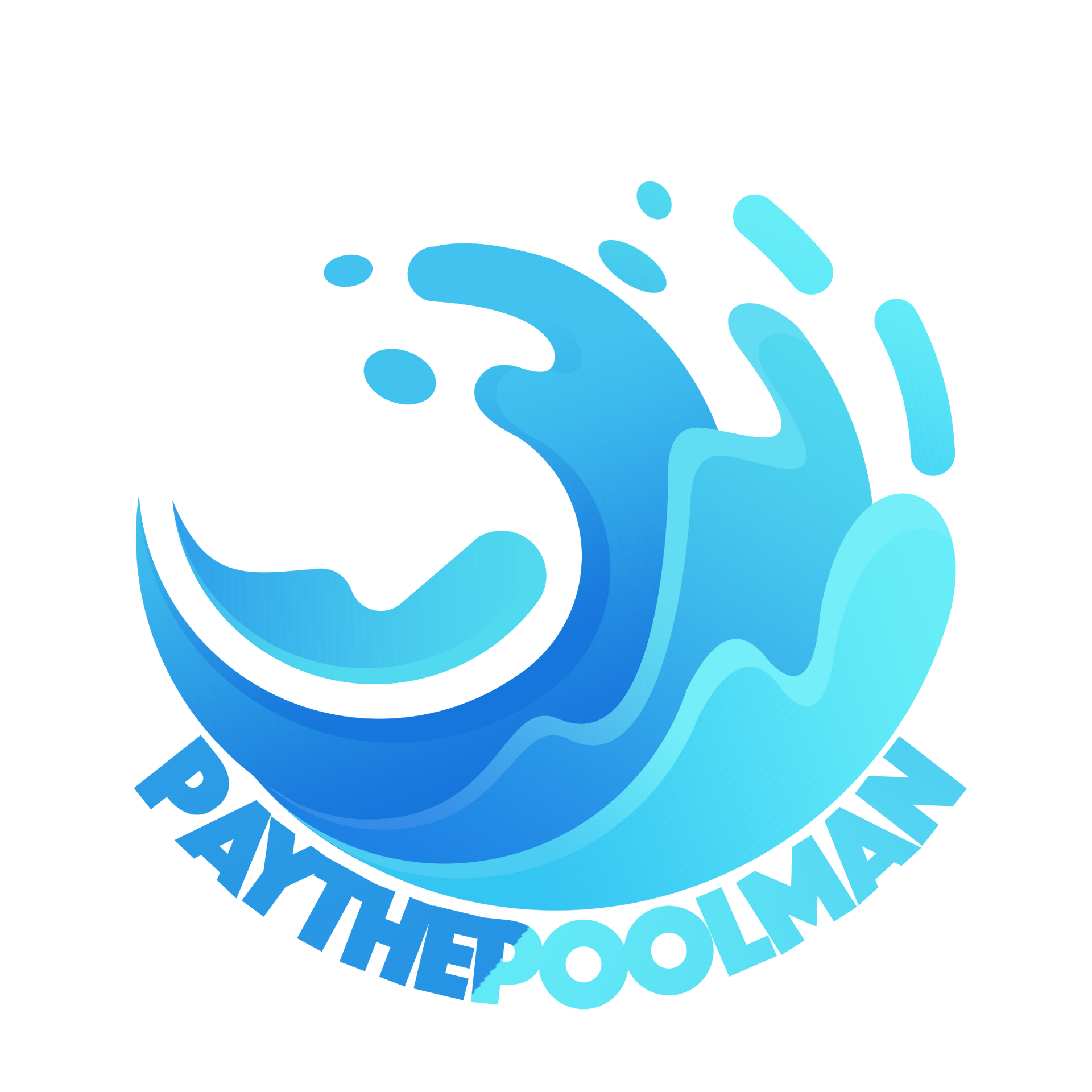 A logo for a company called pay the poolman