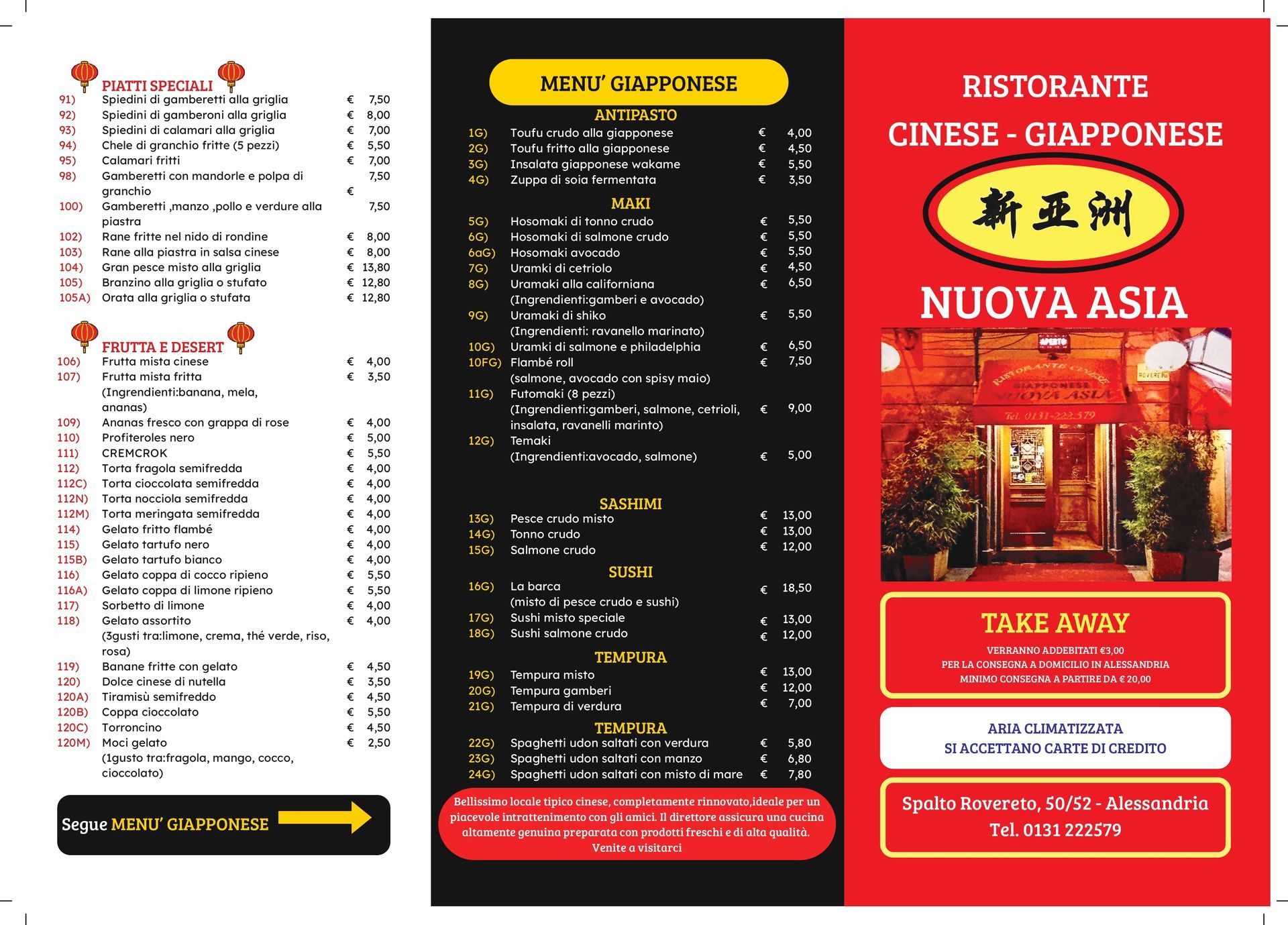menu fronte