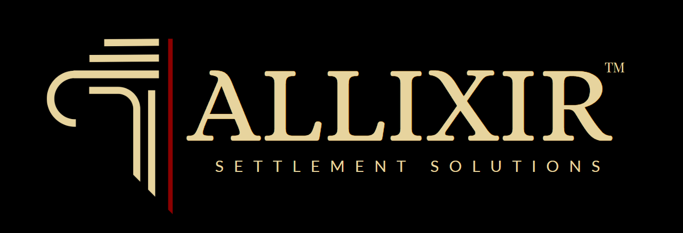 The allixir logo is on a black background