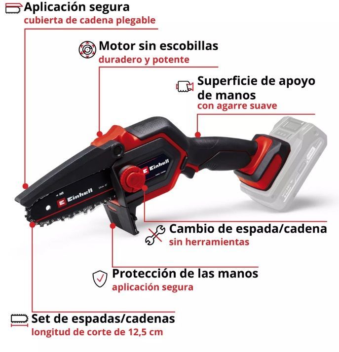 Motosierra Poda Ramas Inalambrico GE-SP 18/15 LI BL SOLO - EINHELL
