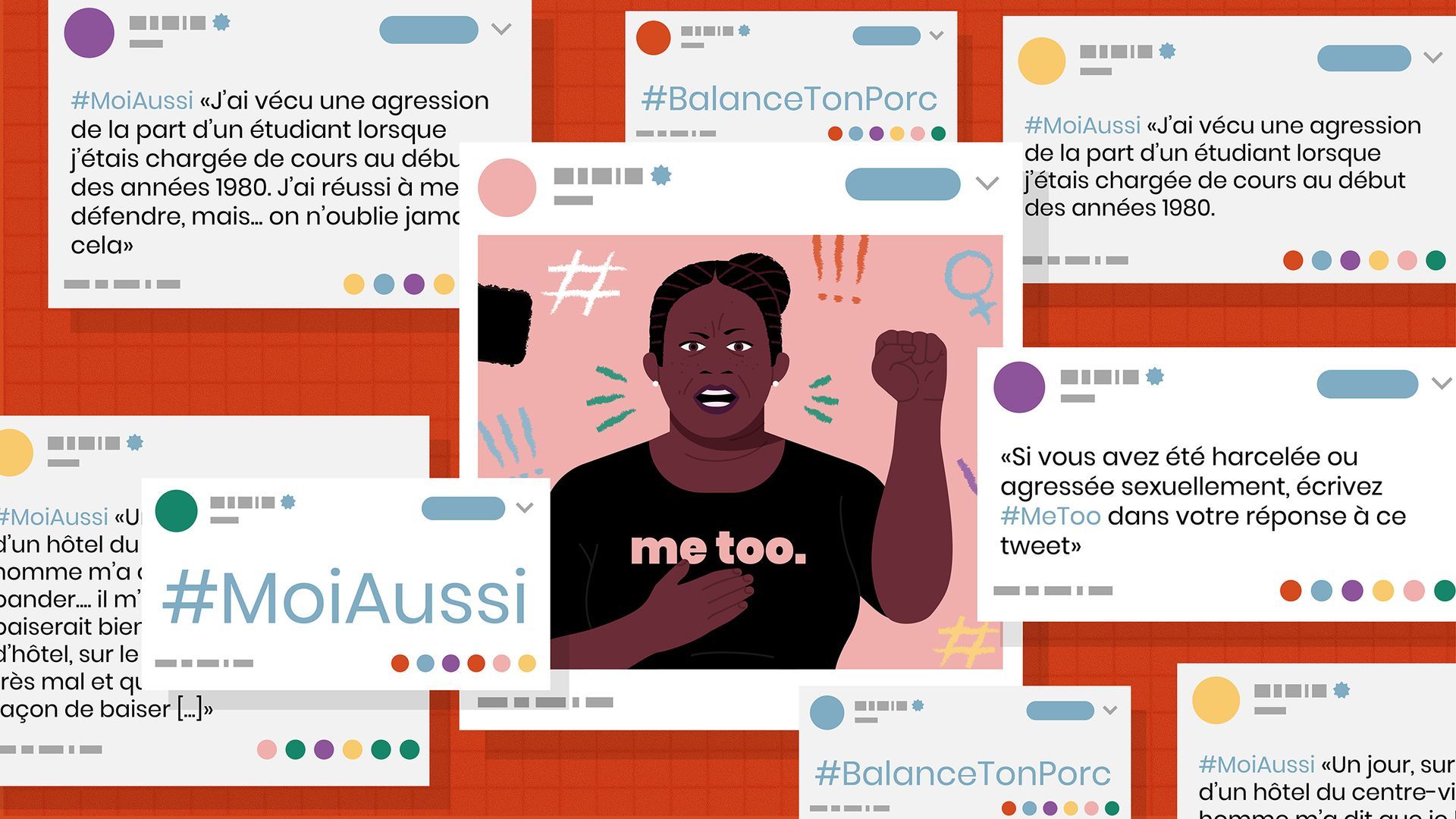 Intersyndicale des femmes du Quebec. Illustrations for a video about international women's right day