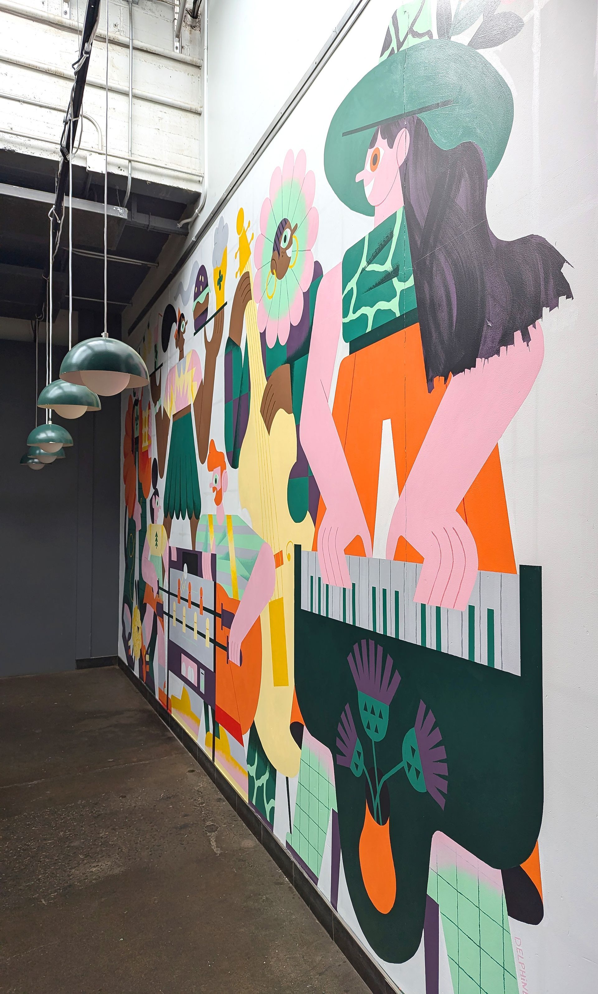 Palais des congres. Illustrations for a mural hallway