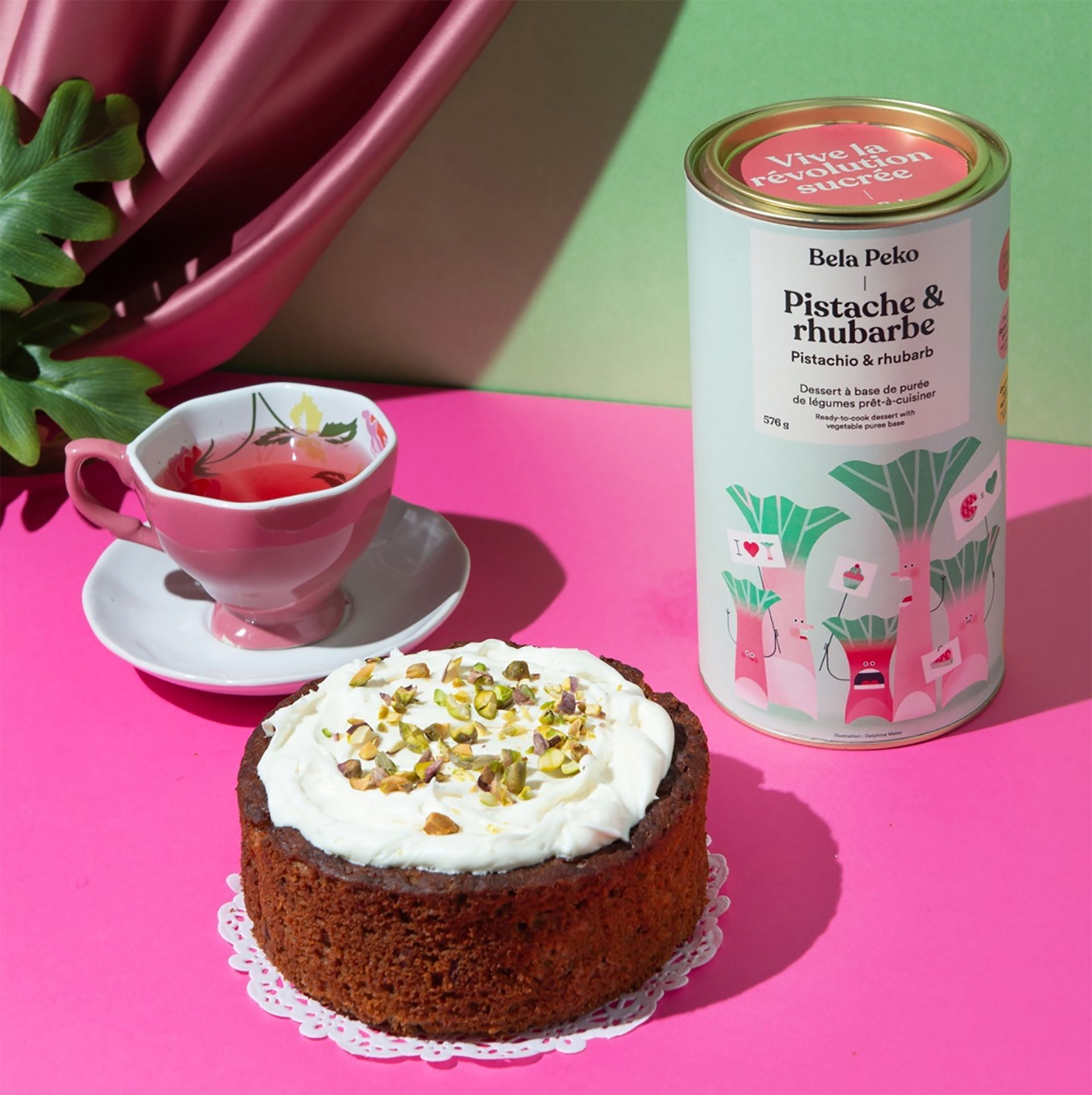 Belapeko. Illustrations of Rhubarb and pistachio for packaging