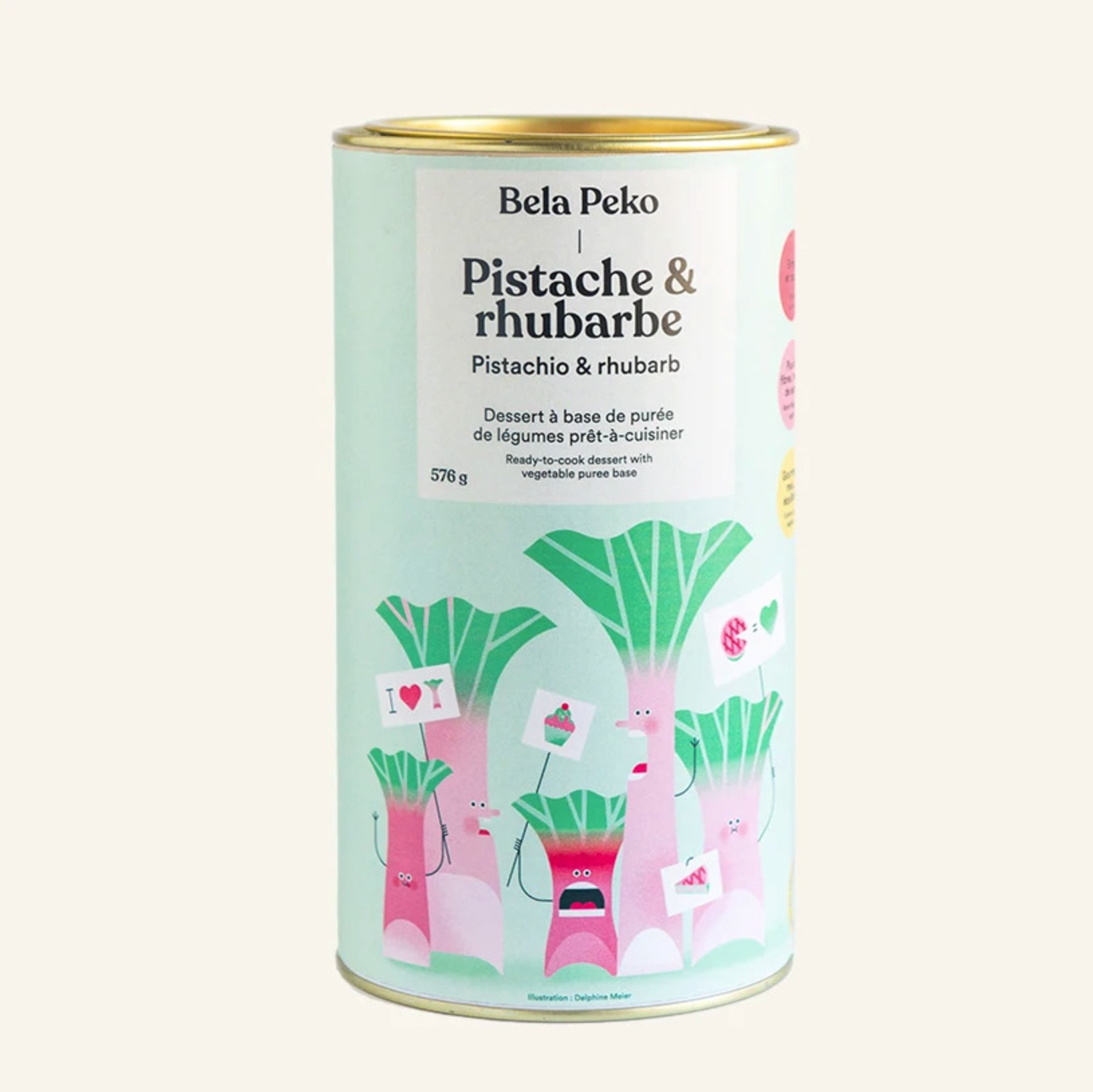 Belapeko. Illustrations of Rhubarb and pistachio for packaging
