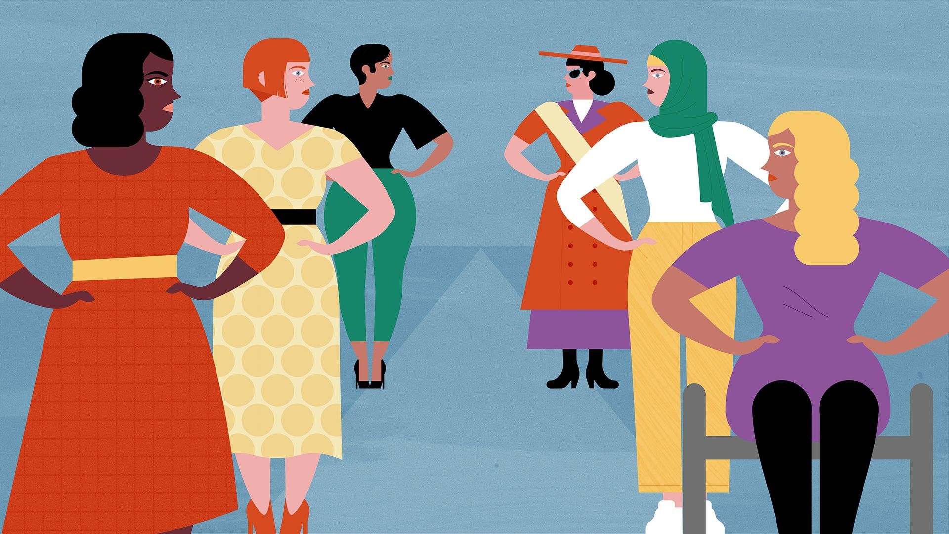 Intersyndicale des femmes du Quebec. Illustrations for a video about international women's right day
